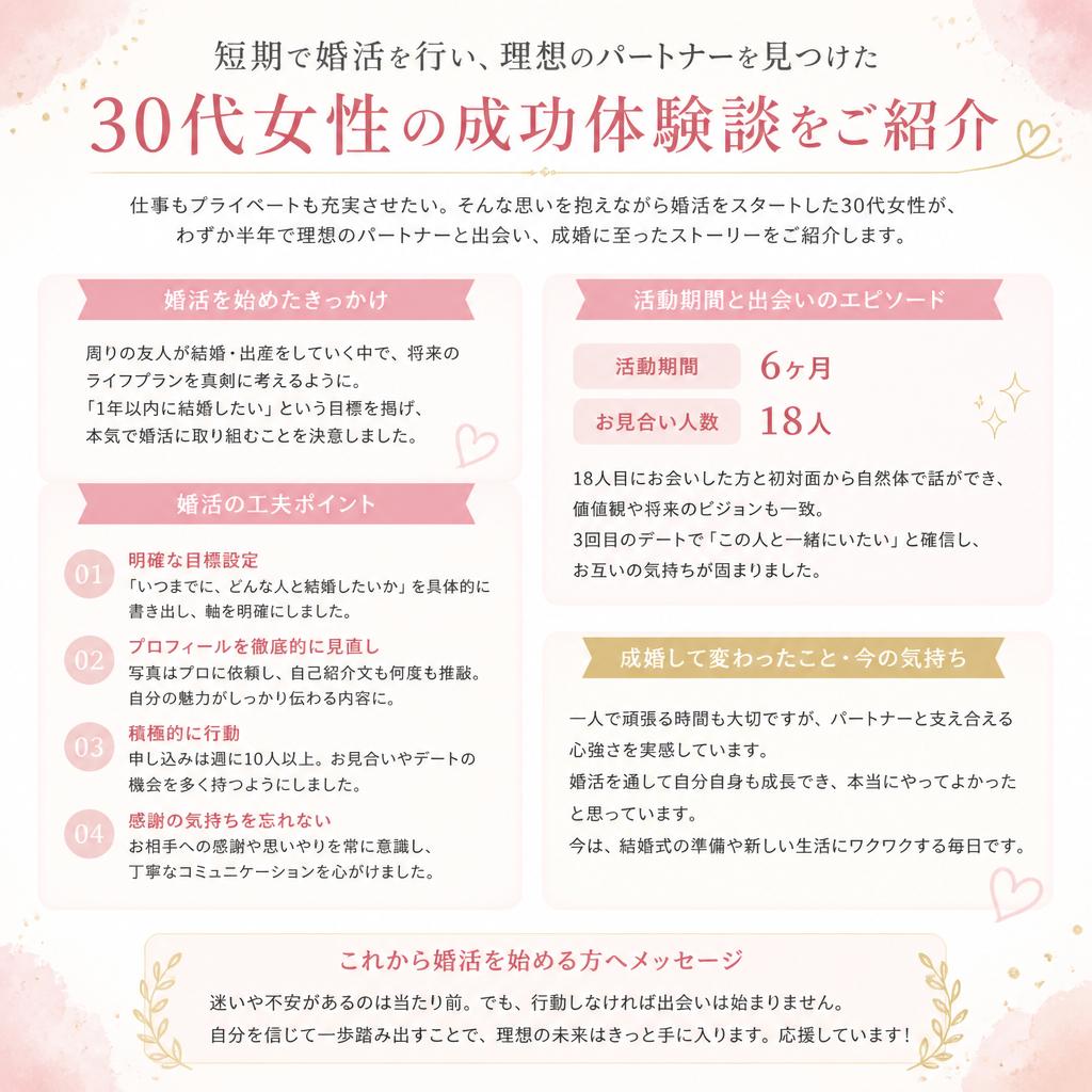 実際の婚活成功体験談