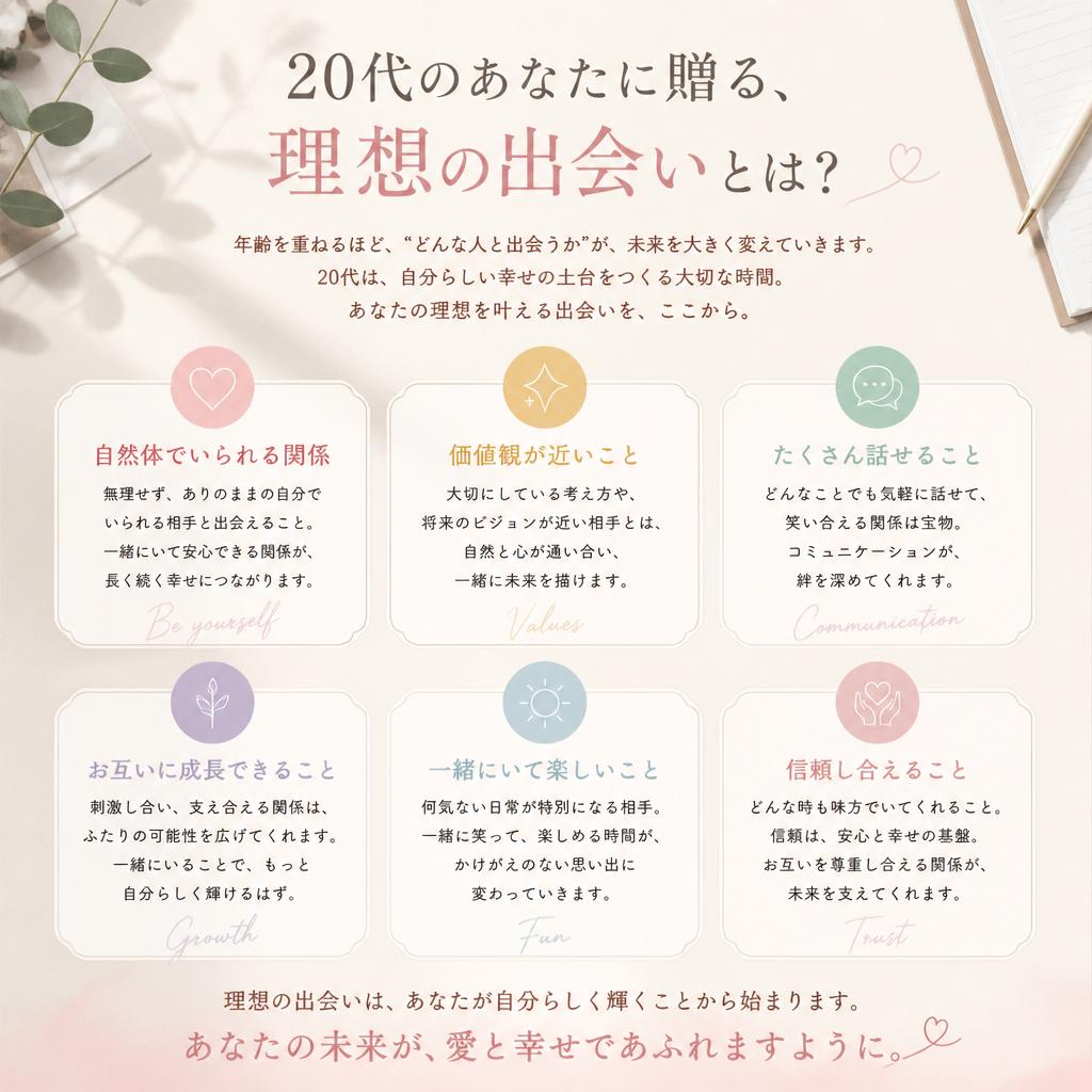 20代のあなたに贈る、理想の出会いとは？