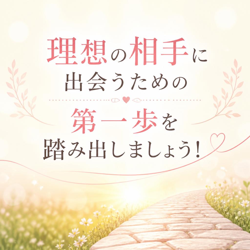 理想の相手に出会うための第一歩を踏み出しましょう！