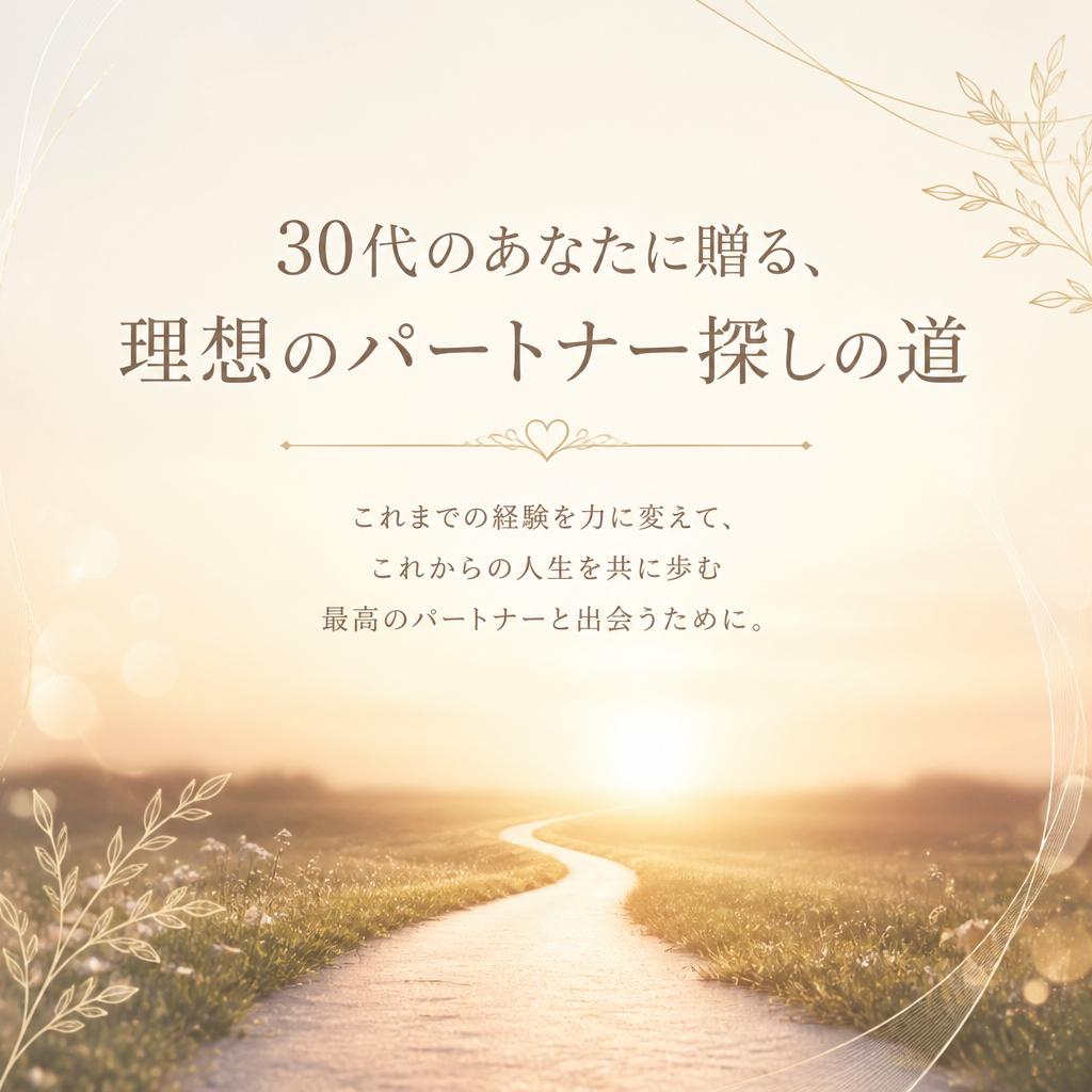 30代のあなたに贈る、理想のパートナー探しの道