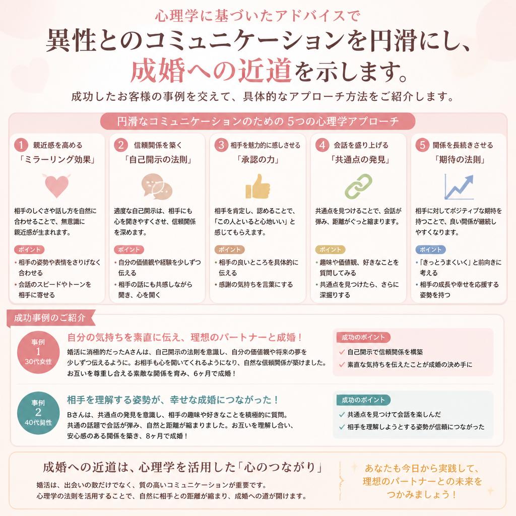 成婚率を高める心理アドバイス
