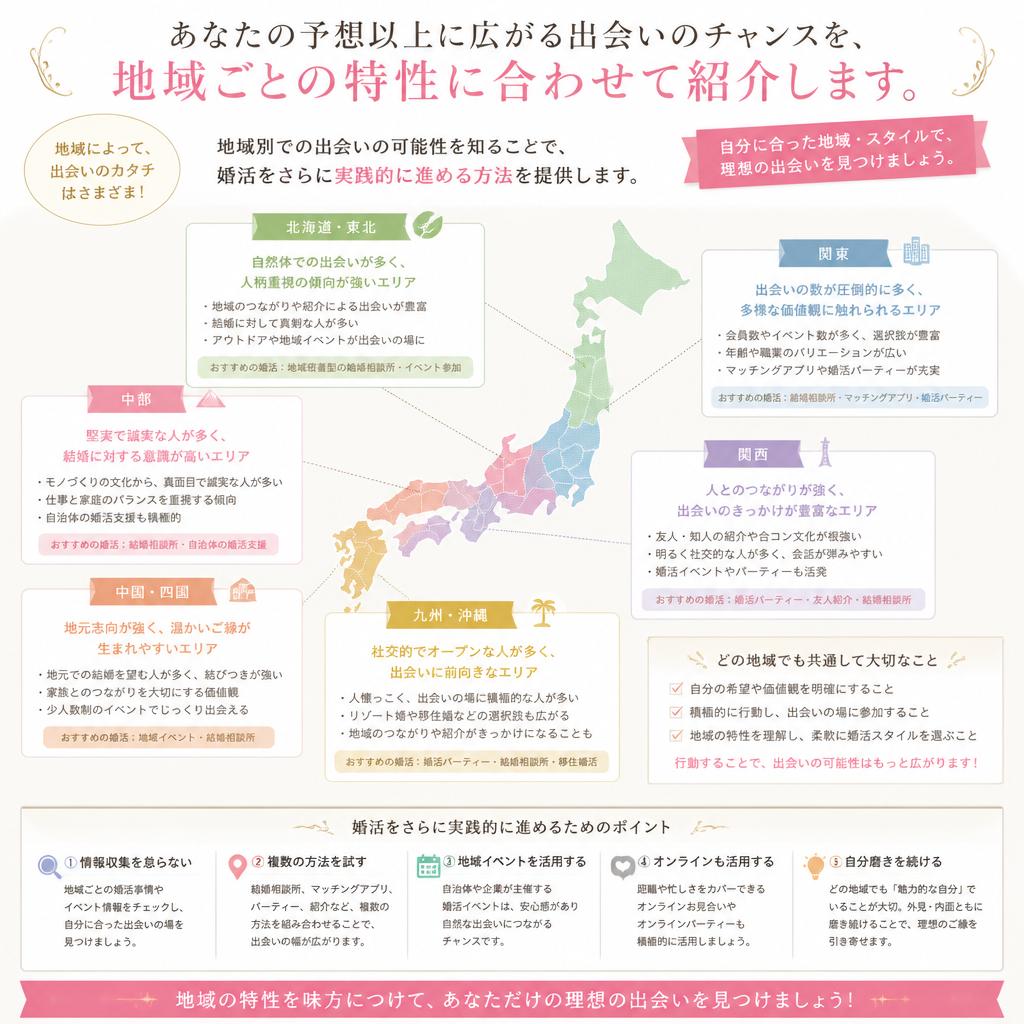 地域別に合わせた婚活の進め方
