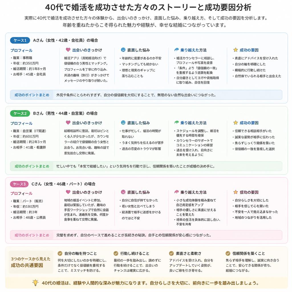 成功例：40代での婚活成功ストーリー