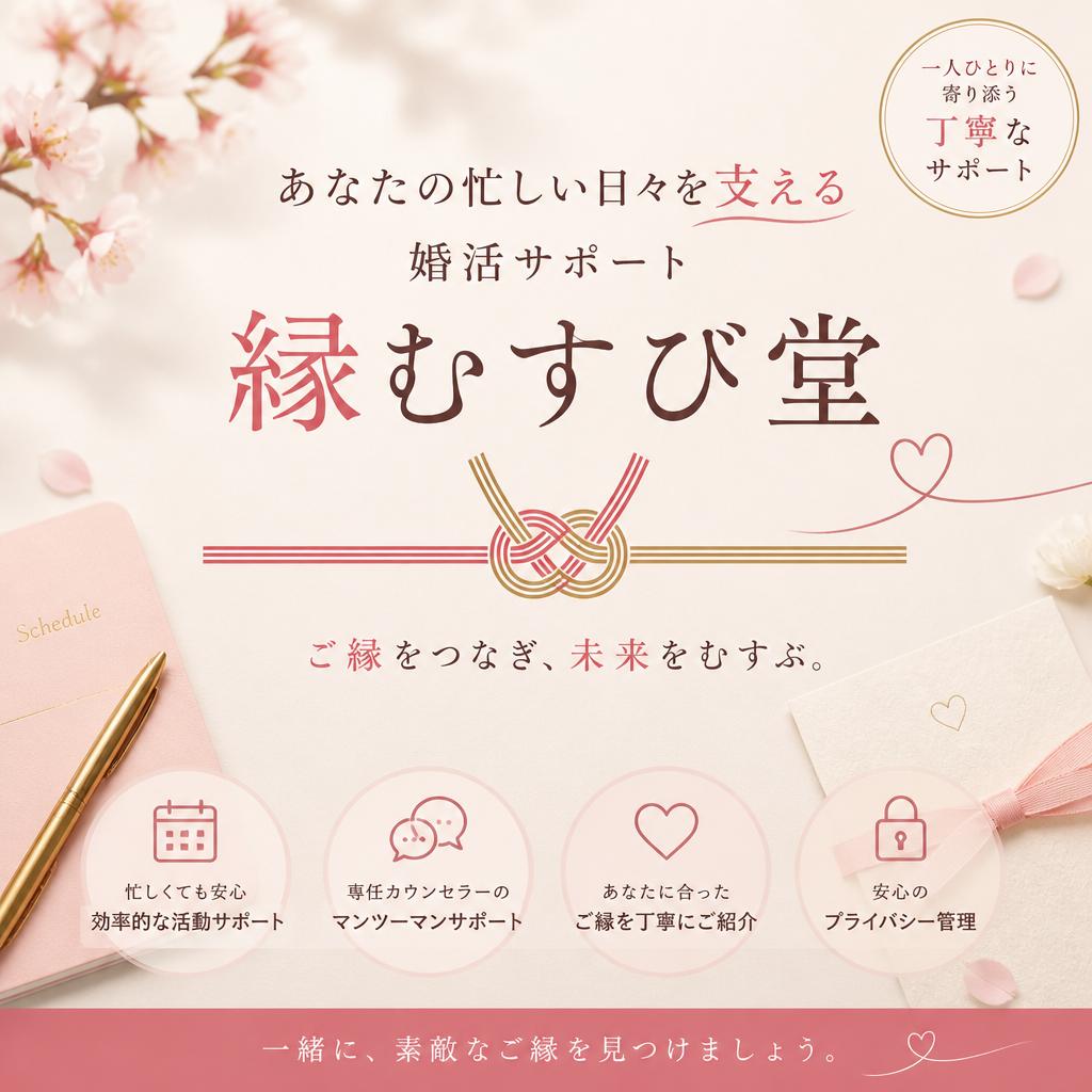 あなたの忙しい日々を支える婚活サポート「縁むすび堂」
