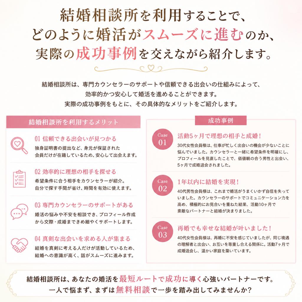 4. 結婚相談所のメリットと成功事例