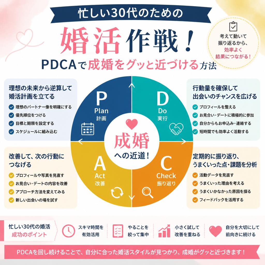 忙しい30代のための婚活作戦！PDCAで成婚をグッと近づける方法