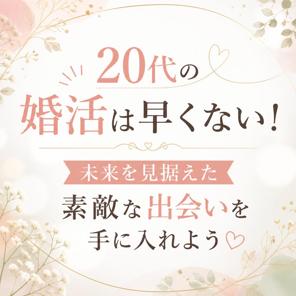 20代の婚活は早くない！未来を見据えた素敵な出会いを手に入れよう