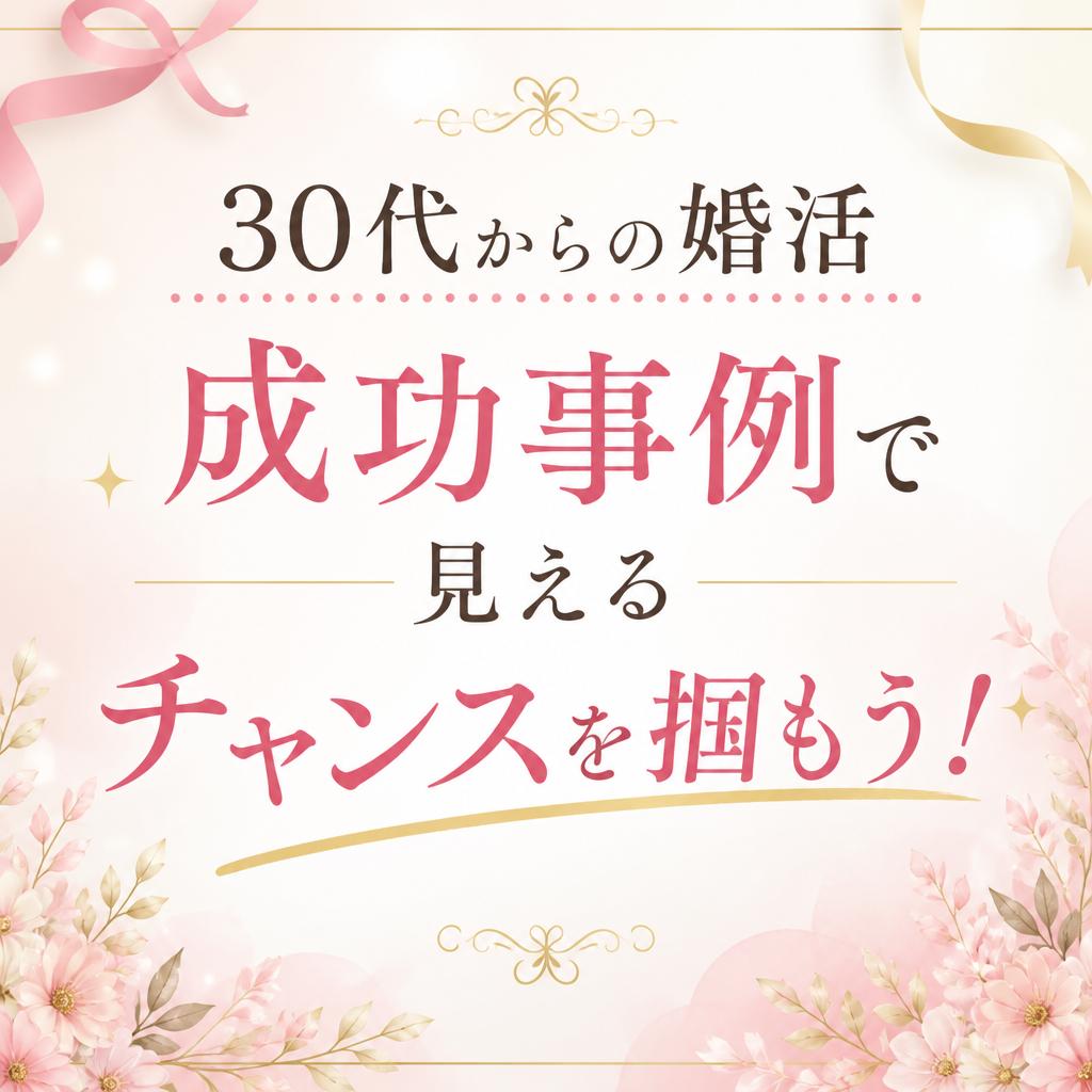 30代からの婚活成功事例で見えるチャンスを掴もう！