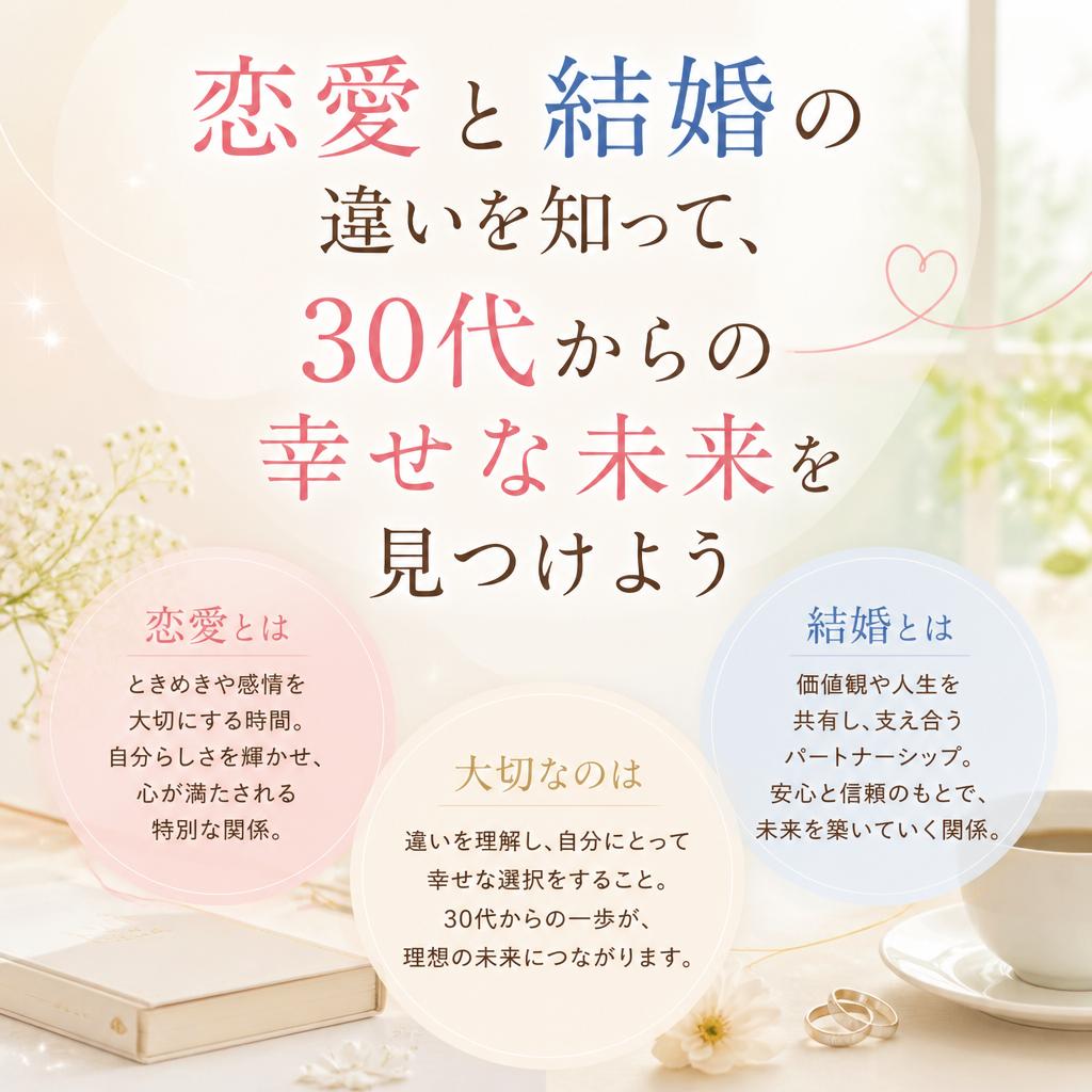 恋愛と結婚の違いを知って、30代からの幸せな未来を見つけよう