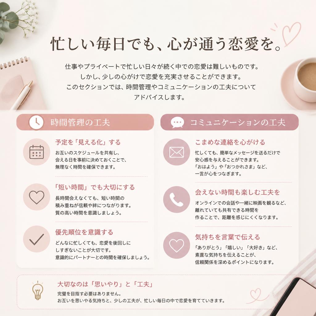 繁忙な日常での恋愛をどう楽しむか